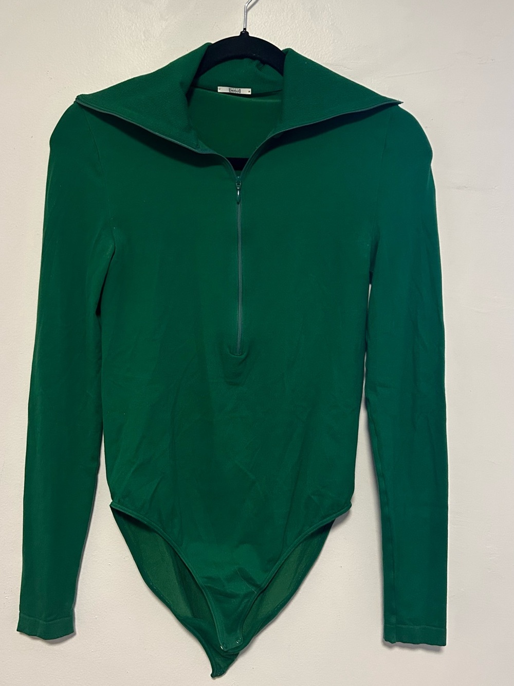 WOLFORD Women’s Green Long-Sleeve Zip Front One-Piece